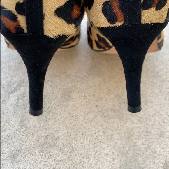 ANTONIO MELANI Pony Hair Leopard Print Peep Toe High Heels Women's Size 8.5 - Picture 6 of 8